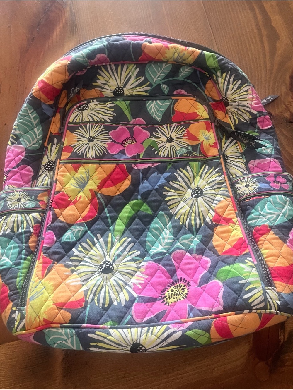 Quilted Floral Vera Bradley Backpack and matching makeup bag in Multicolor